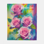 Das Liebe Gedicht einer Mutter mutig Schöne Rosen Fleecedecke (Vorderseite)
