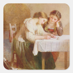 Das Liebe Schreiben von 1871 Quadratischer Aufkleber