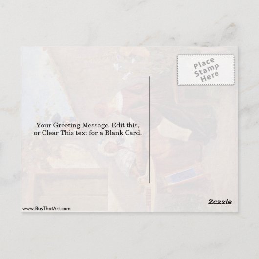 Das Liebe-Schreiben von Carl Spitzweg Postkarte (Rückseite)