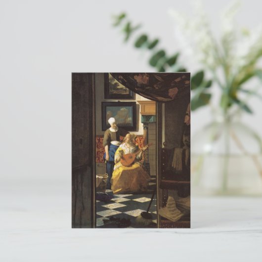 Das Liebe-Schreiben von Johannes Vermeer Postkarte (Stehend Vorderseite)
