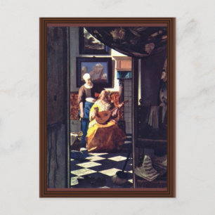 Das Liebe-Schreiben von Johannes Vermeer Postkarte