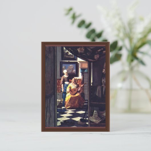 Das Liebe-Schreiben von Johannes Vermeer Postkarte (Stehend Vorderseite)