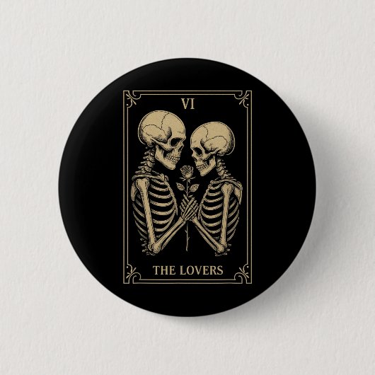 Das liebenswerte Tarot Skeleton hat gotische Roman Button (Vorderseite)