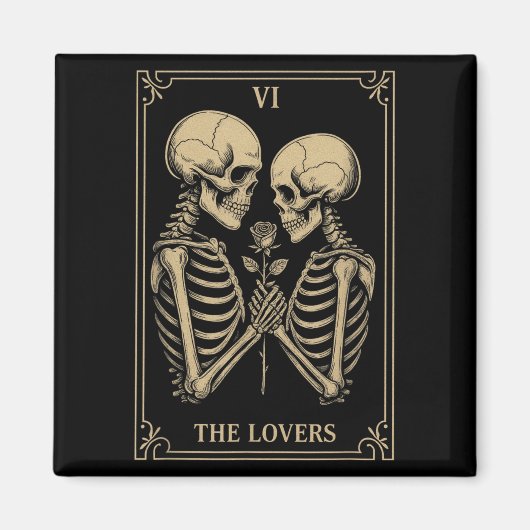 Das liebenswerte Tarot Skeleton hat gotische Roman Magnet (Vorne)