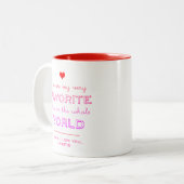 Das Lieblingsthema im Weltjubiläum Valentine Zweifarbige Tasse (Vorderseite Links)