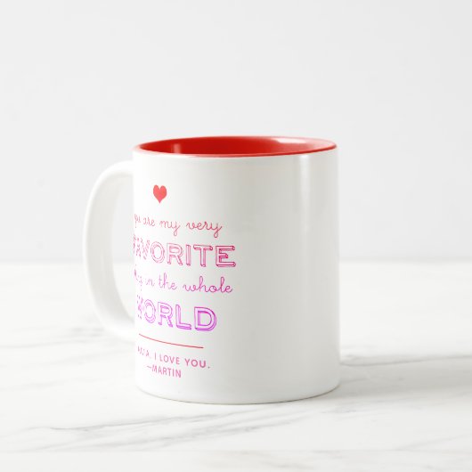 Das Lieblingsthema im Weltjubiläum Valentine Zweifarbige Tasse (Vorderseite Links)