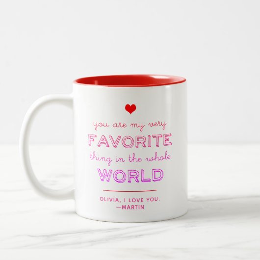 Das Lieblingsthema im Weltjubiläum Valentine Zweifarbige Tasse (Links)
