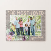 Das liebste Oma - Rustikale Blume Puzzle (Horizontal)