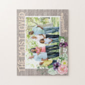 Das liebste Oma - Rustikale Blume Puzzle (Vertikal)