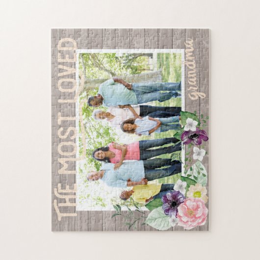 Das liebste Oma - Rustikale Blume Puzzle (Vertikal)