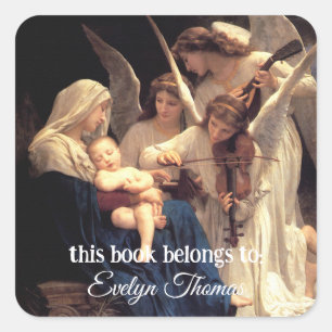 Das Lied der Engel, Bouguereau Quadratischer Aufkleber