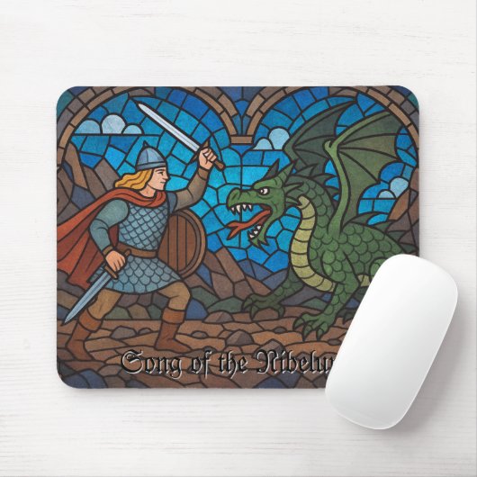 Das Lied der Nibelungs - Siegfried und der Drache Mousepad (Mit Mouse)