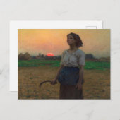 Das Lied des Larks von Jules Adolphe Breton Postkarte (Vorne/Hinten)