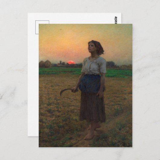 Das Lied des Larks von Jules Adolphe Breton Postkarte (Vorne/Hinten)