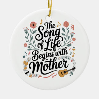 Das Lied des Lebens beginnt mit der Mutter Keramik Ornament
