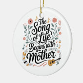 Das Lied des Lebens beginnt mit der Mutter Keramik Ornament (Links)