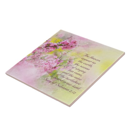 Das Lied von Solomon 2:12 Blume erscheint auf der  Fliese (Seite)