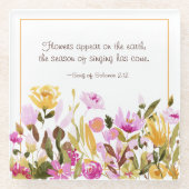 Das Lied von Solomon 2:12 Blume erscheint auf der Glasuntersetzer (Vorderseite)