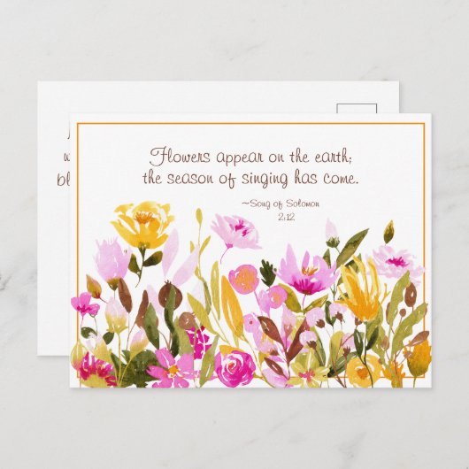 Das Lied von Solomon 2:12 Blume erscheint auf der Postkarte (Vorne/Hinten)