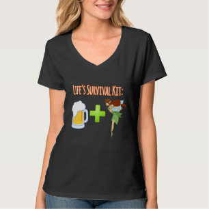 Das Life-Überlebenskit Biere und Feendesign T-Shirt