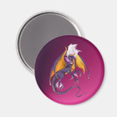 Das Lila Drachenmagnet Magnet (Vorderseite/Rückseite)