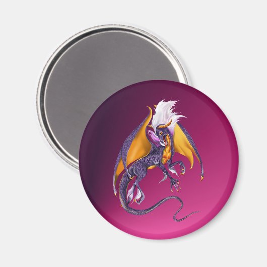 Das Lila Drachenmagnet Magnet (Vorderseite/Rückseite)
