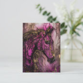 Das Lila Pferd Postkarte (Stehend Vorderseite)