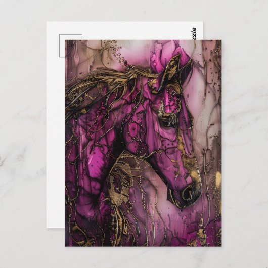Das Lila Pferd Postkarte (Vorne/Hinten)