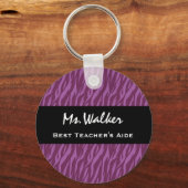 Das Lila und schwarze Zebra-Geschenk des besten Le Schlüsselanhänger (Vorderseite)