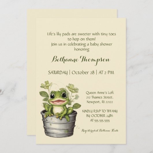 Das Lily Pad im Leben Einladung (Vorne/Hinten)