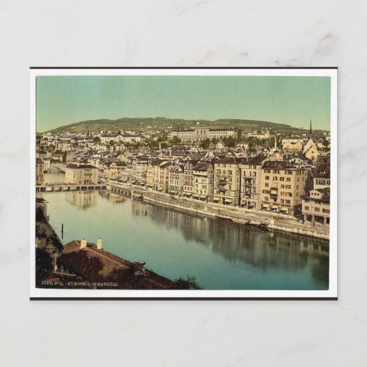 Das Limmatquai, mit der Polytechnischen Hochschule Postkarte (Vorderseite)