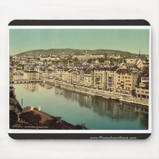 Das Limmatquay, mit Polytechnik, Zürich, Switzerl Mousepad (Vorne)