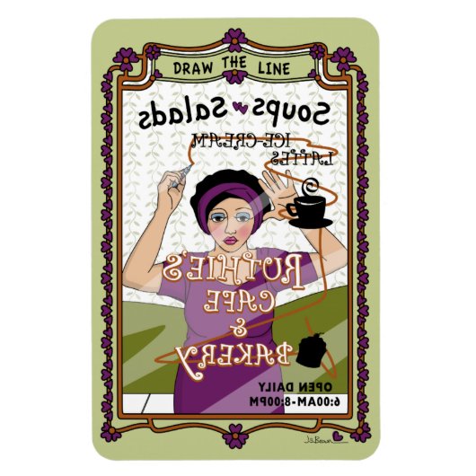 Das Line_A_4x6 Kühlschrank Magnet gezeichnet (Vertikal)