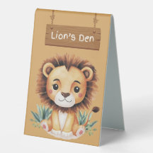 Das Lions Den Safari Table Sign