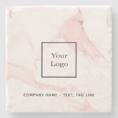 Das Logo aus rosa Marmor ist elegant und modern Steinuntersetzer (Vorderseite)