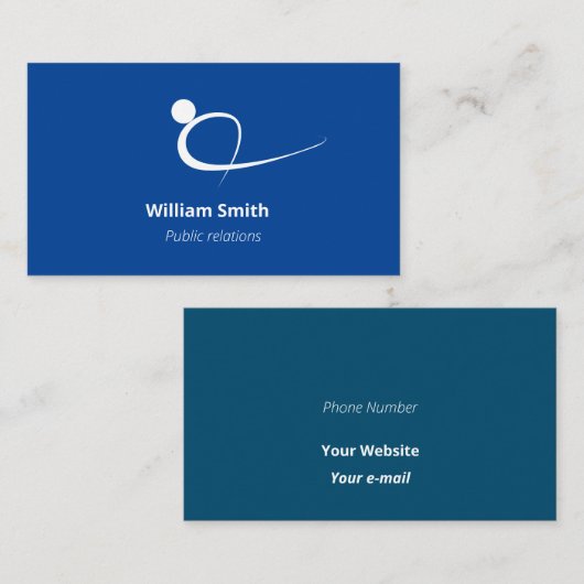 Das Logo "Blue Modern Modern Person" begrüßt Visitenkarte (Vorne/Hinten)