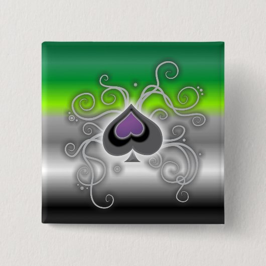 Das Logo der Aro-Flagge von Geebot - Stolpertaste Button (Vorderseite)