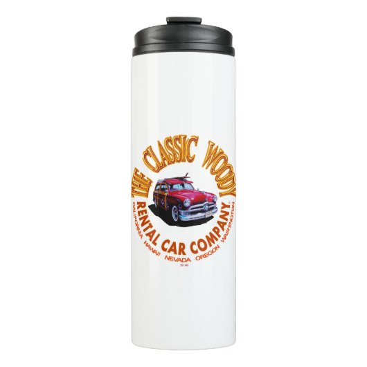 Das Logo der "Classic Woody Rental Car Company" Ve Thermosbecher (Vorderseite)
