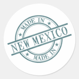 Das Logo der grünen Briefmarke in New Mexico Runder Aufkleber