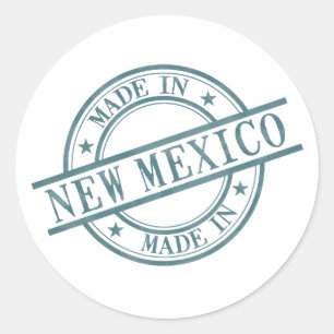 Das Logo der grünen Briefmarke in New Mexico Runder Aufkleber