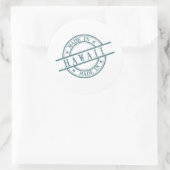 Das Logo der Hawaii Green Round-Rubber-Briefmarke Runder Aufkleber (Tasche)
