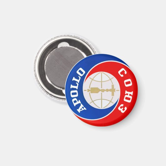 Das Logo der Mission Apollo-Soyuz Magnet (Vorderseite/Rückseite)