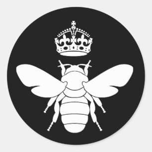 Das Logo der weißen Königin Bee... Sind Sie eine K Runder Aufkleber