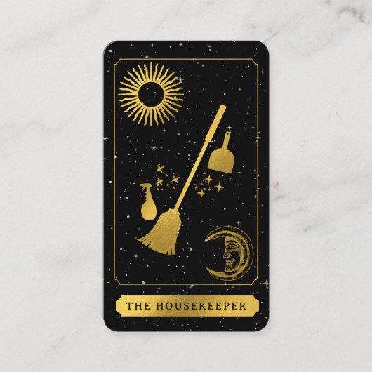 Das Logo des Celestial Tarot Black Gold Cleaning M Visitenkarte (Vorderseite)