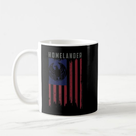 Das Logo des Jungs-Homelander-Flaggenadlers  Kaffeetasse (Links)