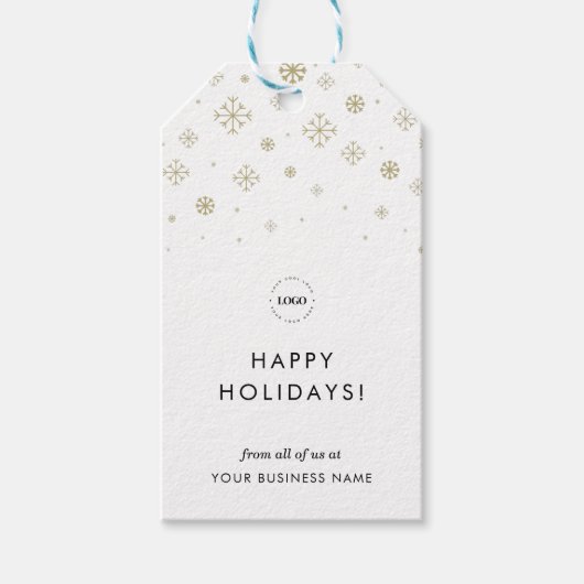 Das Logo des modernen Business Gold Snowflake Cust Geschenkanhänger (Vorderseite)