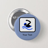 Das Logo des Schwimmers ist individuell anpassbar Button (Vorne & Hinten)
