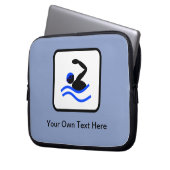 Das Logo des Schwimmers ist individuell anpassbar Laptopschutzhülle (Vorderseite Links)