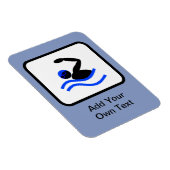 Das Logo des Schwimmers ist individuell anpassbar Magnet (Rechte Seite)