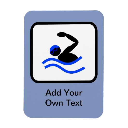 Das Logo des Schwimmers ist individuell anpassbar Magnet (Vertikal)